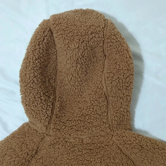 Wild Fable Faux Shearling Full Zip-Up Sweatshirt, Color Light Brown Size M/L - Picture 11 of 14